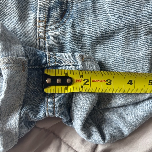 Edikted Blue Button down Jean Shorts - Picture 6 of 7